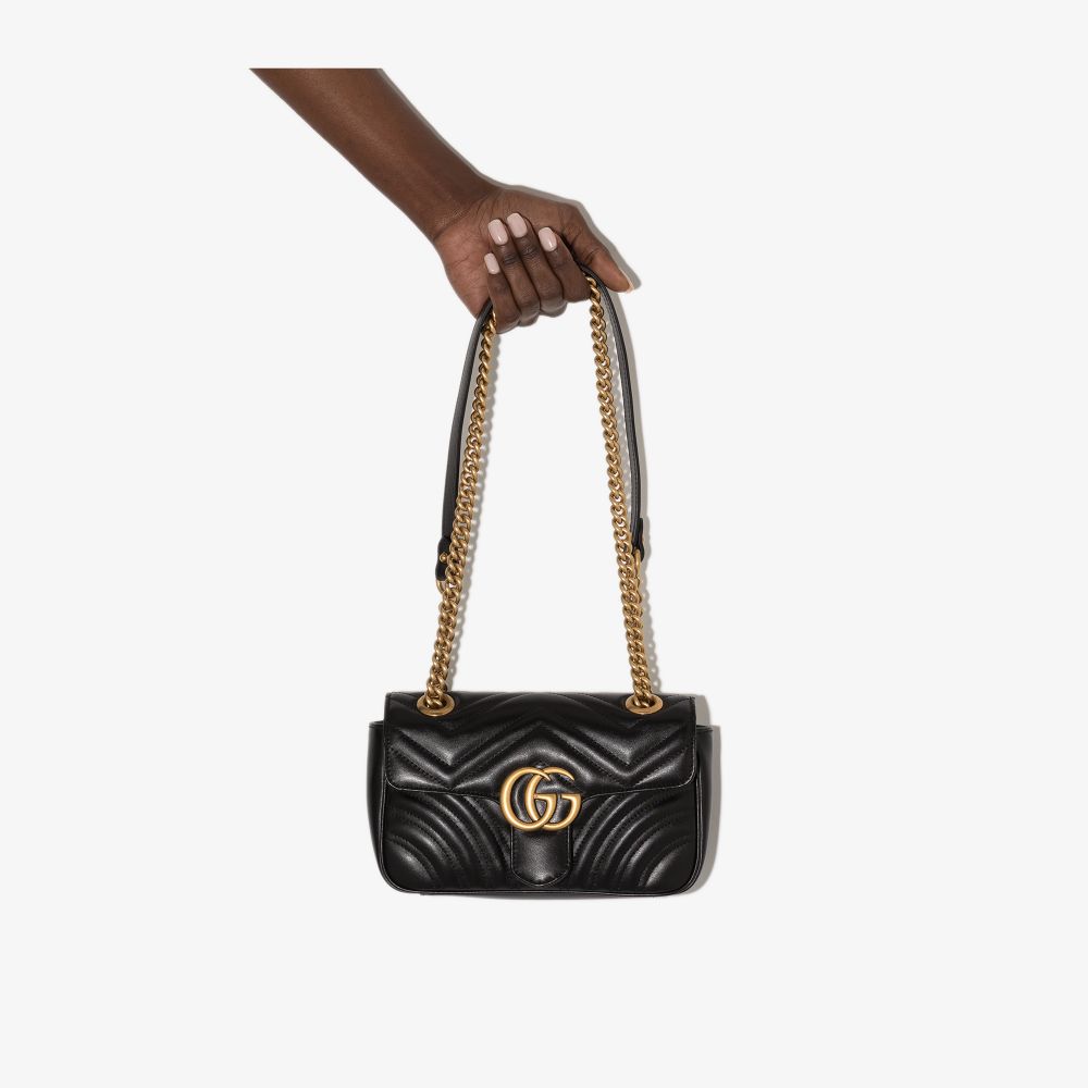 Gucci Black Gg Marmont Matelassé Mini Bag