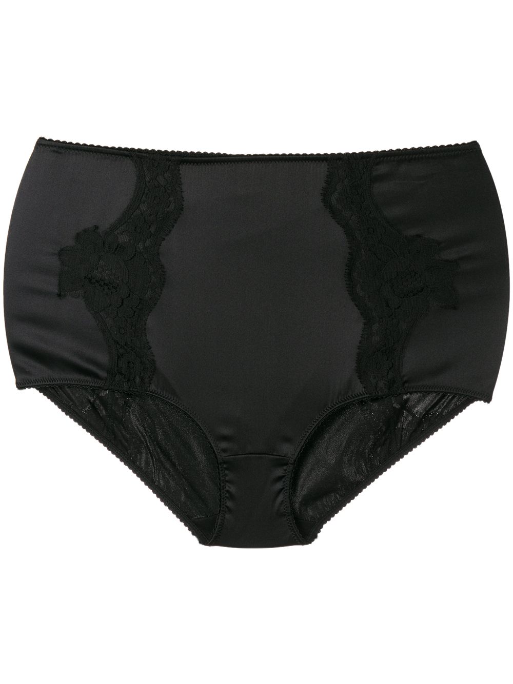 Black High Waist Silk Briefs