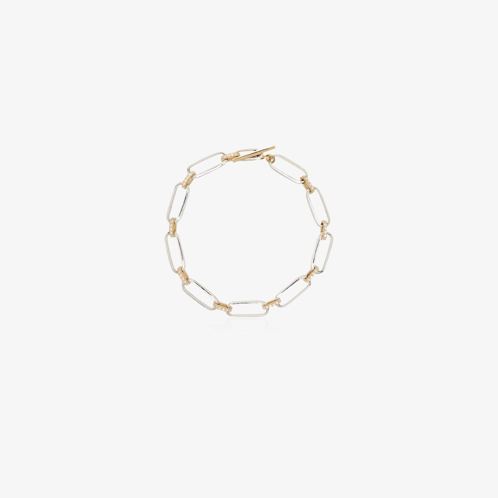 Lizzie Mandler Fine Jewelry 18K Gold Knife Edge Diamond Bracelet