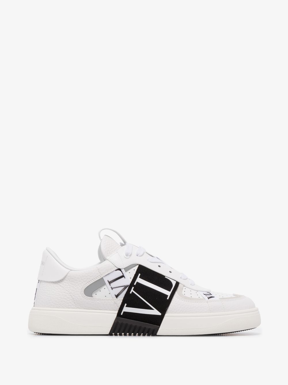 White VL7N Low-Top Leather Sneakers