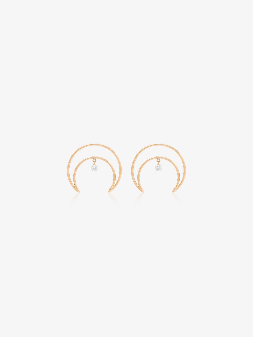 Persée 18K Yellow Gold Crescent Moon Diamond Earrings