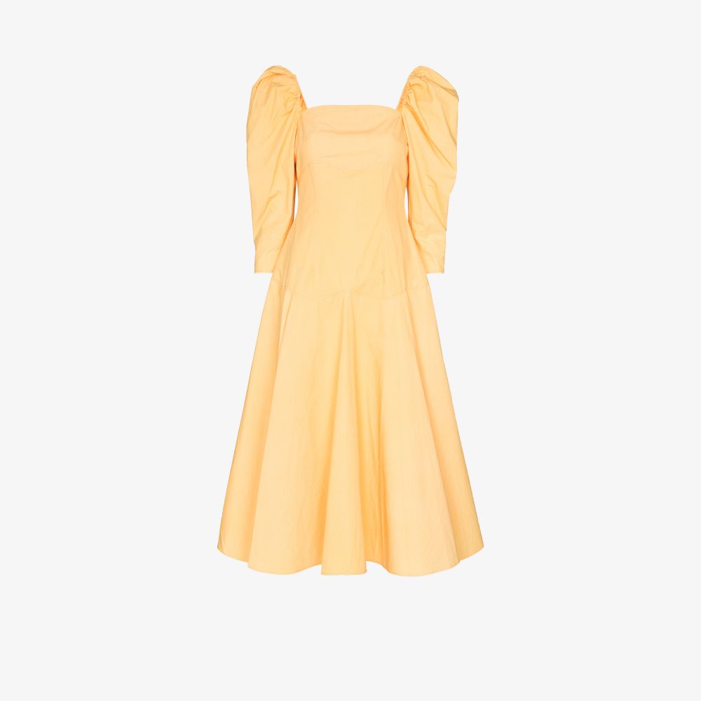 Rejina Pyo + Net Sustain Celeste Organic Cotton-poplin Midi Dress In Yellow