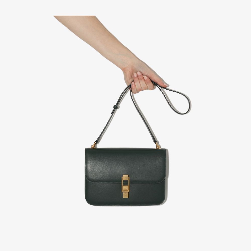 Saint Laurent Le Carré Leather Shoulder Bag In 3045 New Vert Fonce