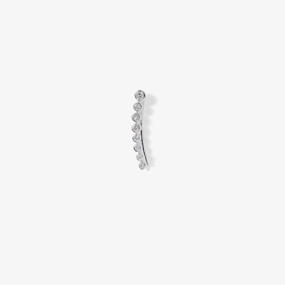 Roxanne First 14k White Gold Crawler Diamond Earring