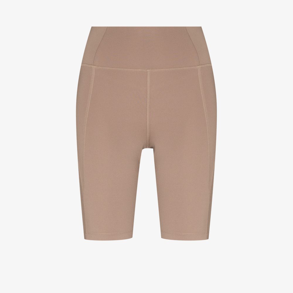 Girlfriend Collective Moon High-waist Biker Shorts In Neutrals