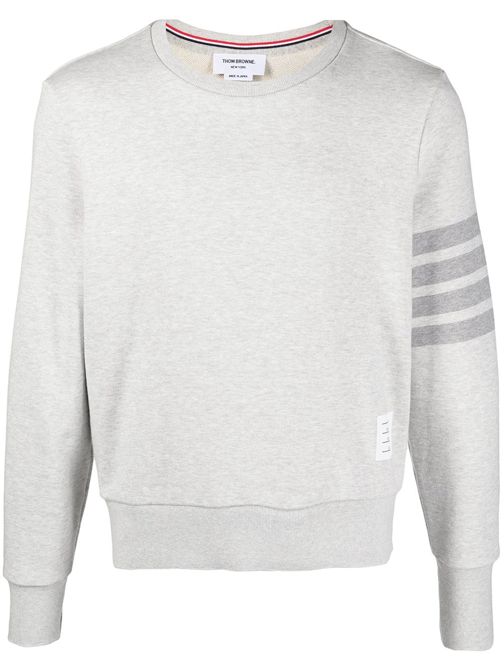 Shop Thom Browne Grey 4-bar Stripes Cotton Sweatshirt