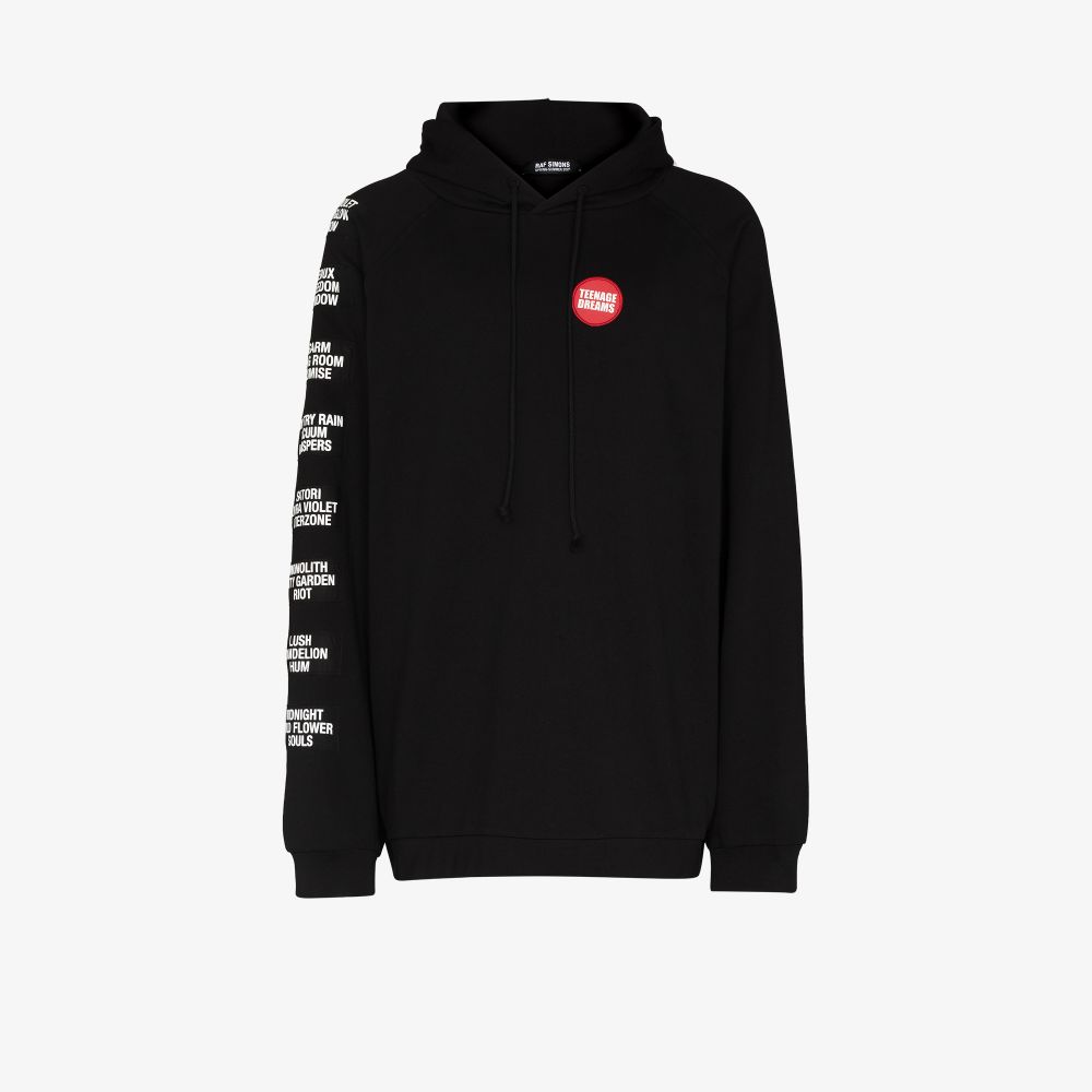 Raf Simons Oversized Patch-embellished Hoodie In Schwarz