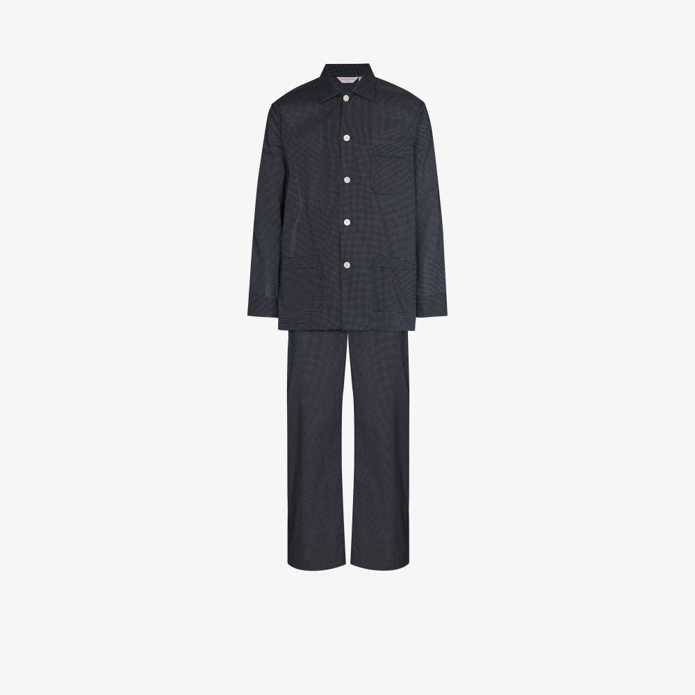 Derek Rose Polka Dot Two-piece Pyjamas In Blue