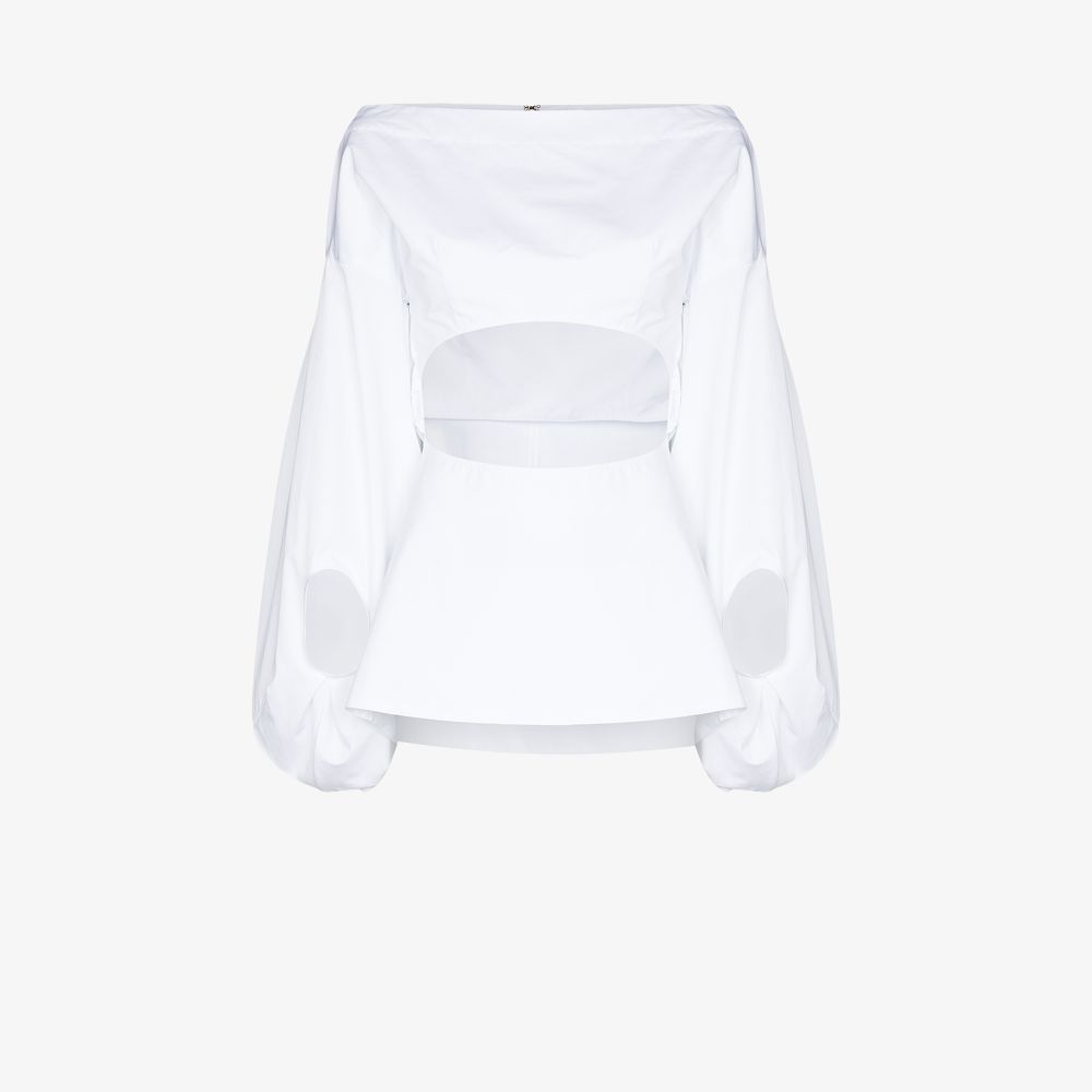 ROSIE ASSOULIN WHITE FIG CUTOUT COTTON SHIRT,R211T0516172076