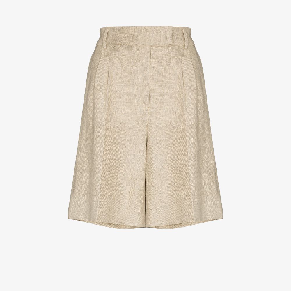 Remain Birger Christensen 'kit' Centre Pleat Bermuda Shorts In Brown