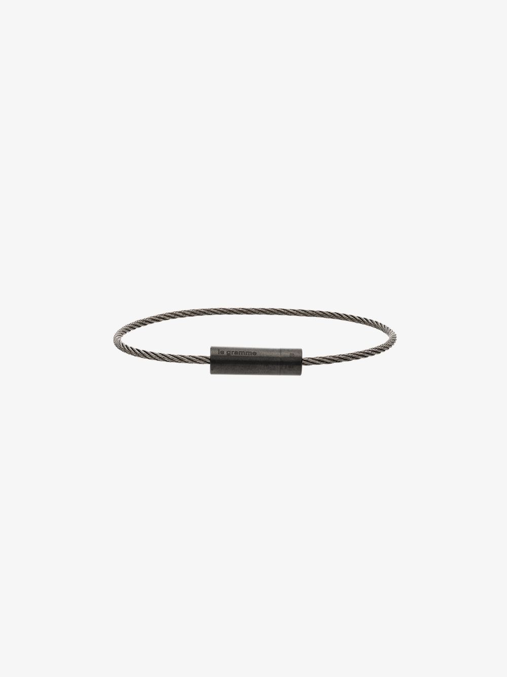 Black Sterling Silver Le 5g Brushed Cable Bracelet