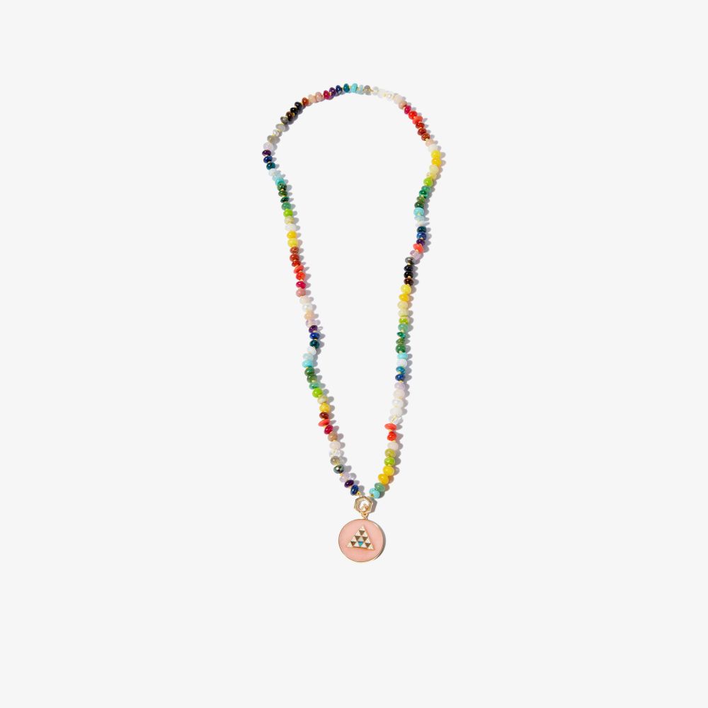 18K Yellow Gold Pyramid Opal Diamond Charm