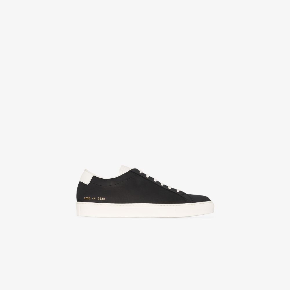Common Projects Navy Achilles Nubuck Low Top Sneakers In Blue