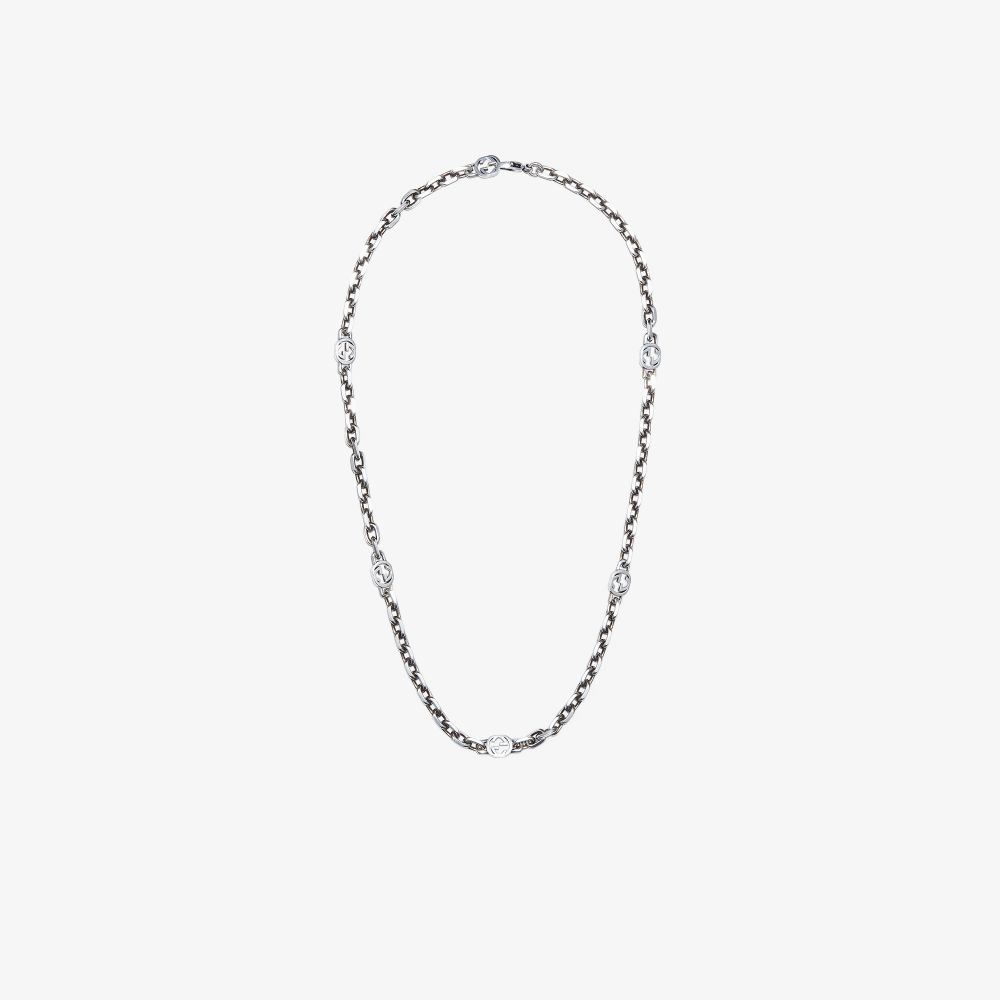 Gucci Sterling Silver Interlocking G Necklace