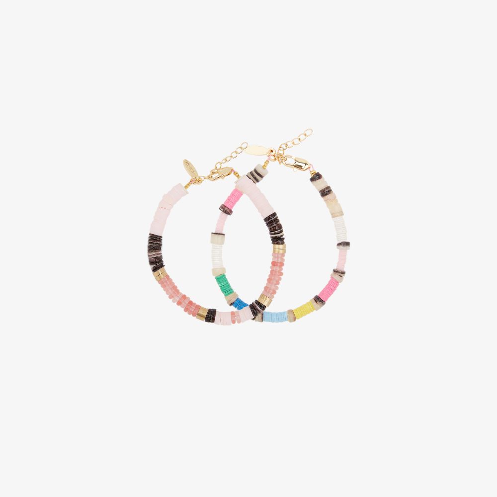 Click to view more detailed imagery on our partner's website Allthemust Gold-plated Beaded Bracelet Set In Pink