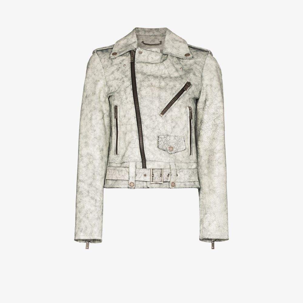 Golden Goose Chiodo Destiny Slim Biker Jacket In Weiss