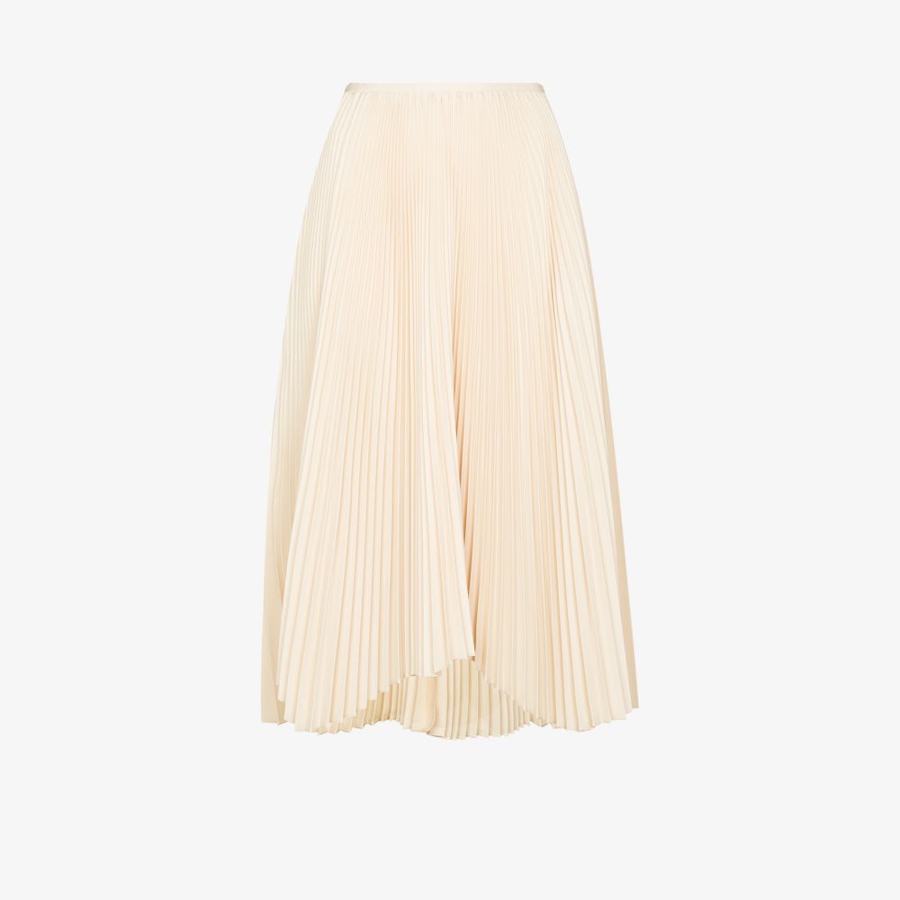 Jil Sander Pleated Midi Skirt In Neutrals