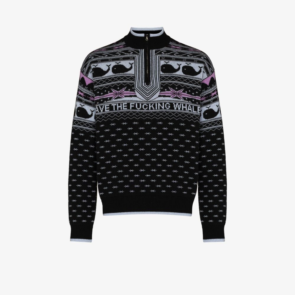 Phipps Save The Fucking Whales Cashmere Jumper In Black