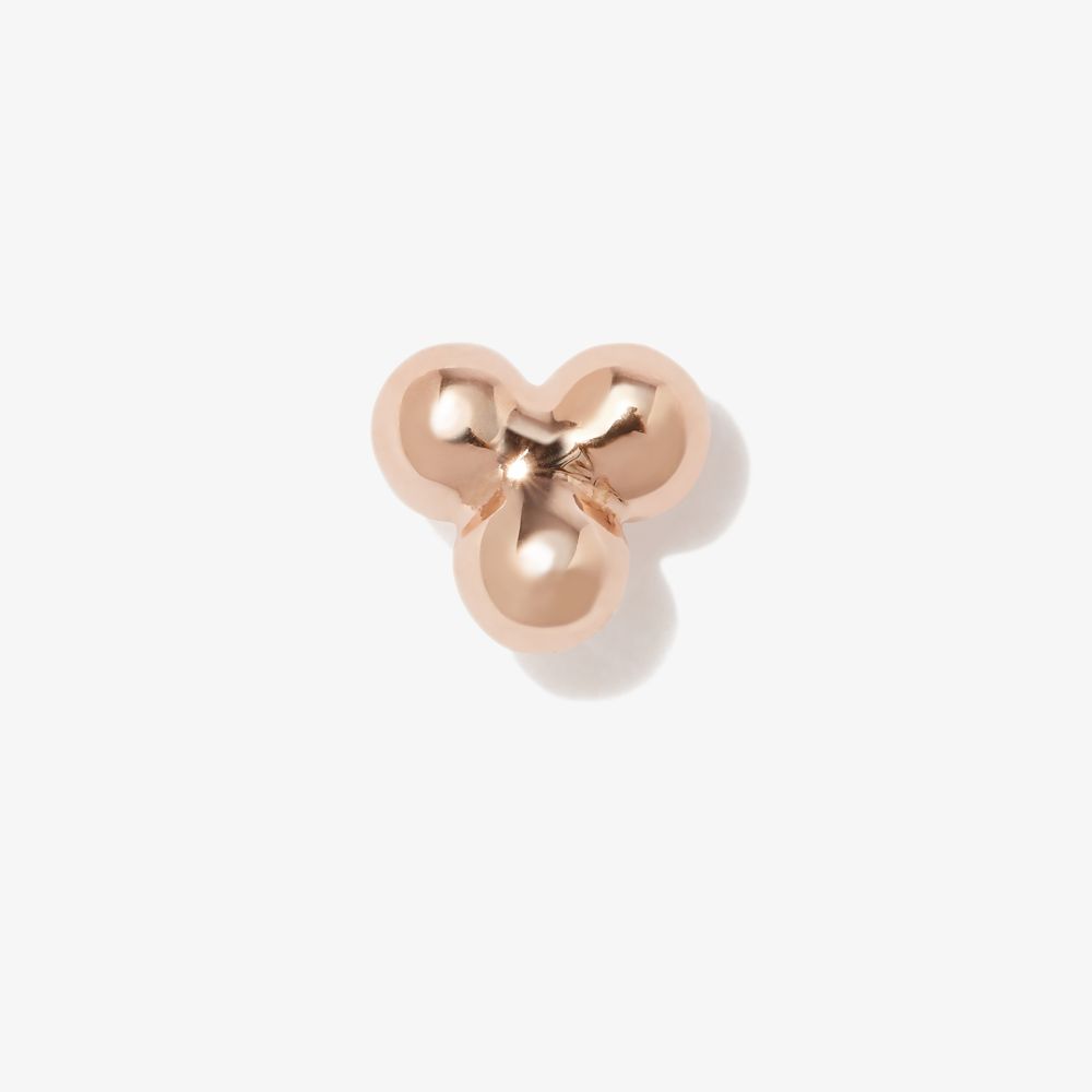 Shop Maria Tash 18k Rose Gold Three Ball Trinity Earring In Pink