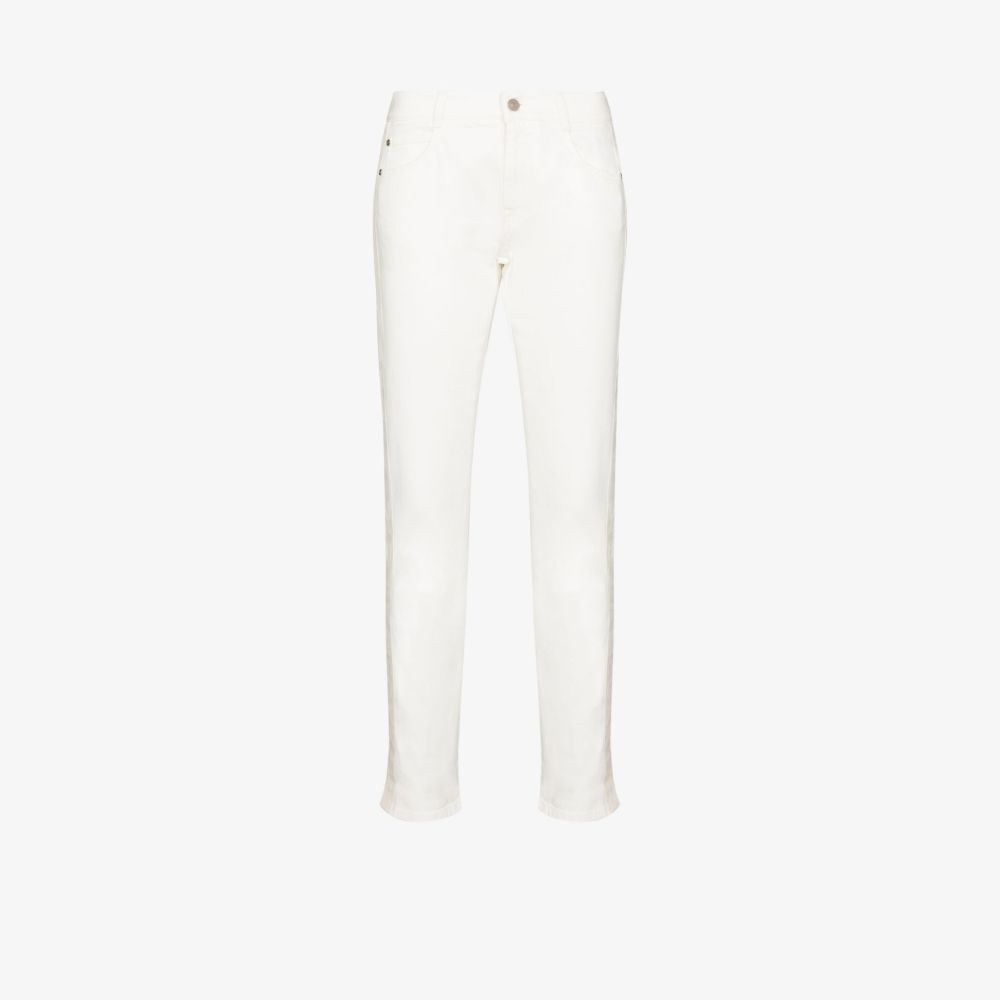 Stella Mccartney Contrast Stripe Skinny Jeans In Weiss