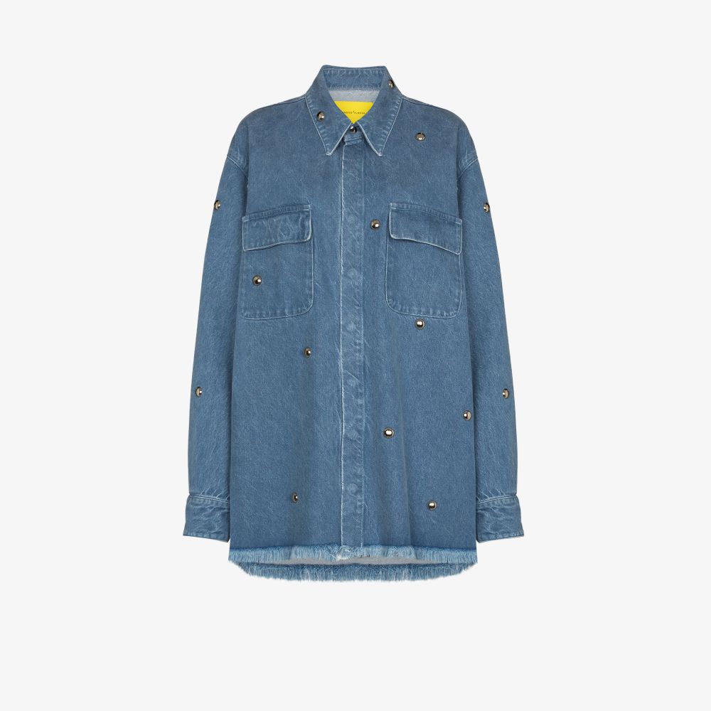 MARQUES' ALMEIDA STUDDED DENIM SHIRT,AW21TP0031DNS16573655