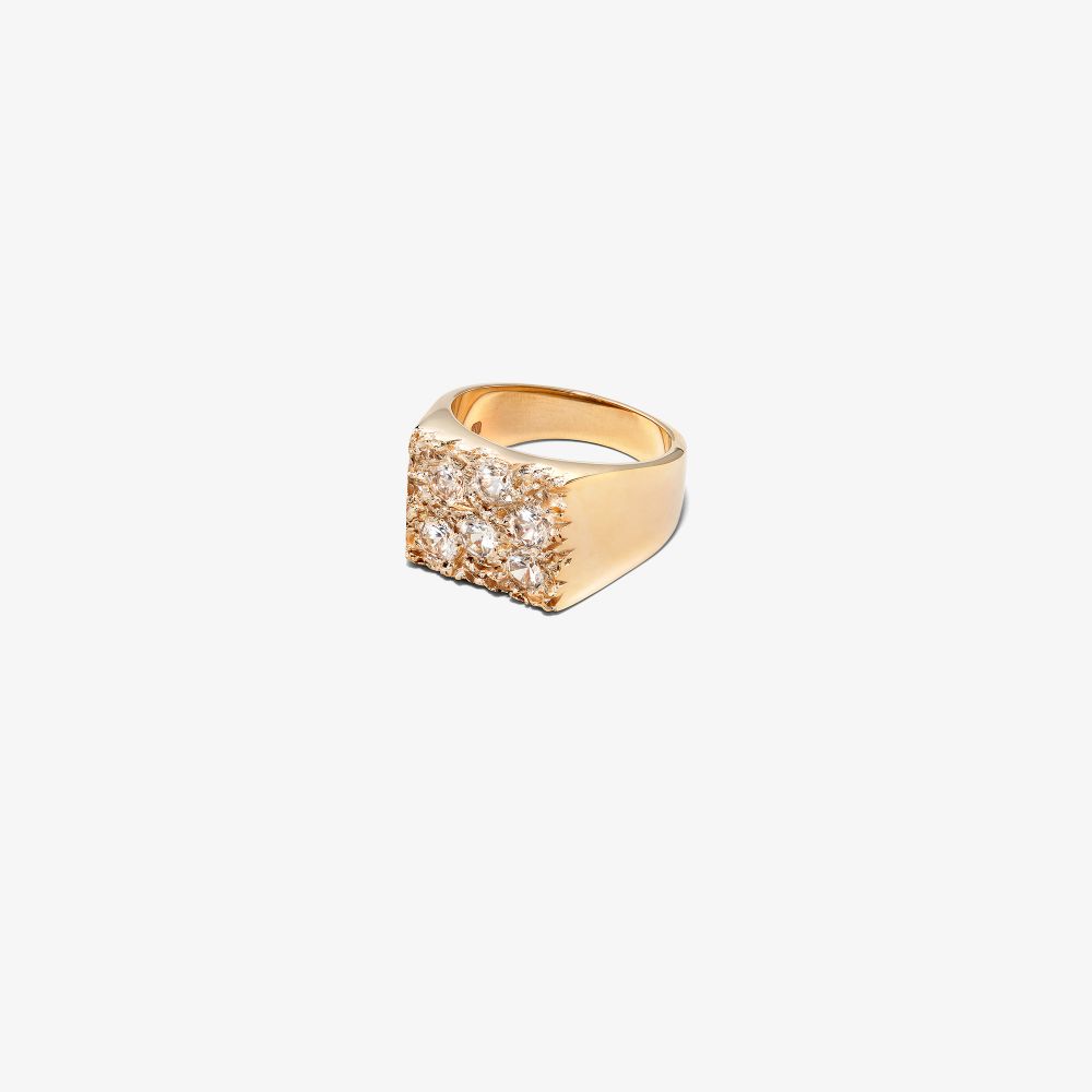 9K Yellow Gold Grand Rose Garden Sapphire Signet Ring