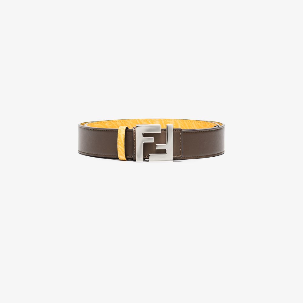 FENDI BROWN REVERSIBLE LEATHER BELT,7C0424AFSZ16701053