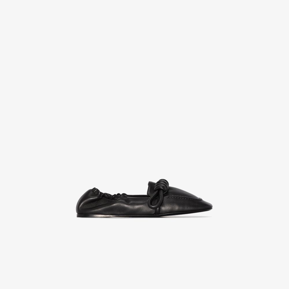 LOEWE BLACK FLAMENCO LEATHER LOAFERS,L815291X1216714330