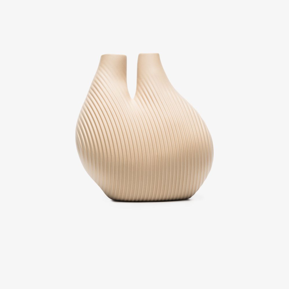 Hay W&s Asymmetric Ribbed Vase In Neutrals