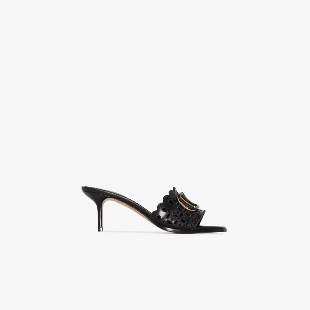 VALENTINO GARAVANI BLACK VLOGO 60 LEATHER MULES,WS0AT2DUK16745055