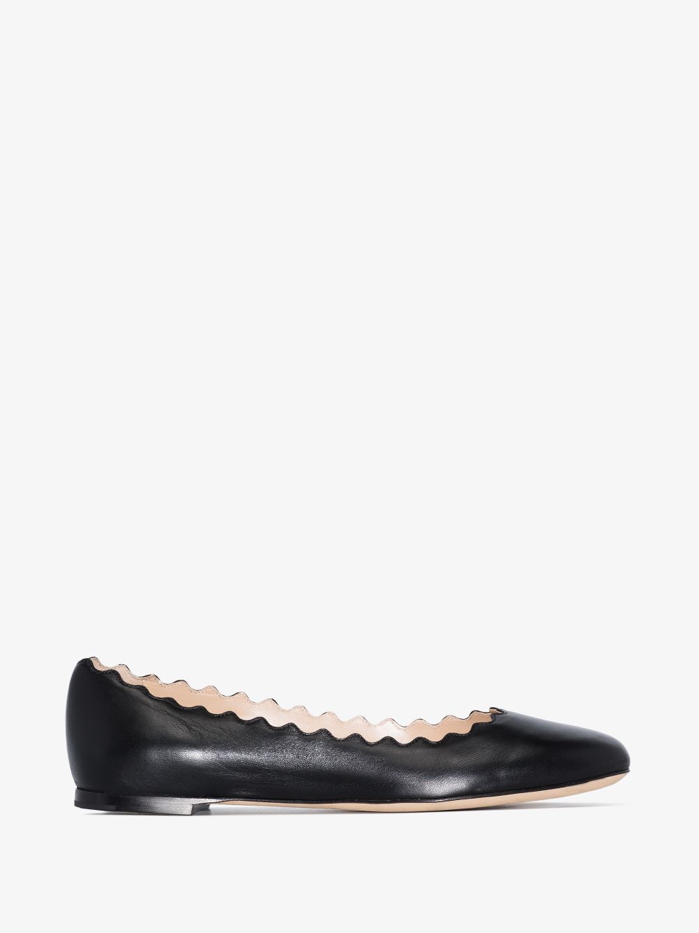 Chloé Black Lauren Scalloped Leather Pumps