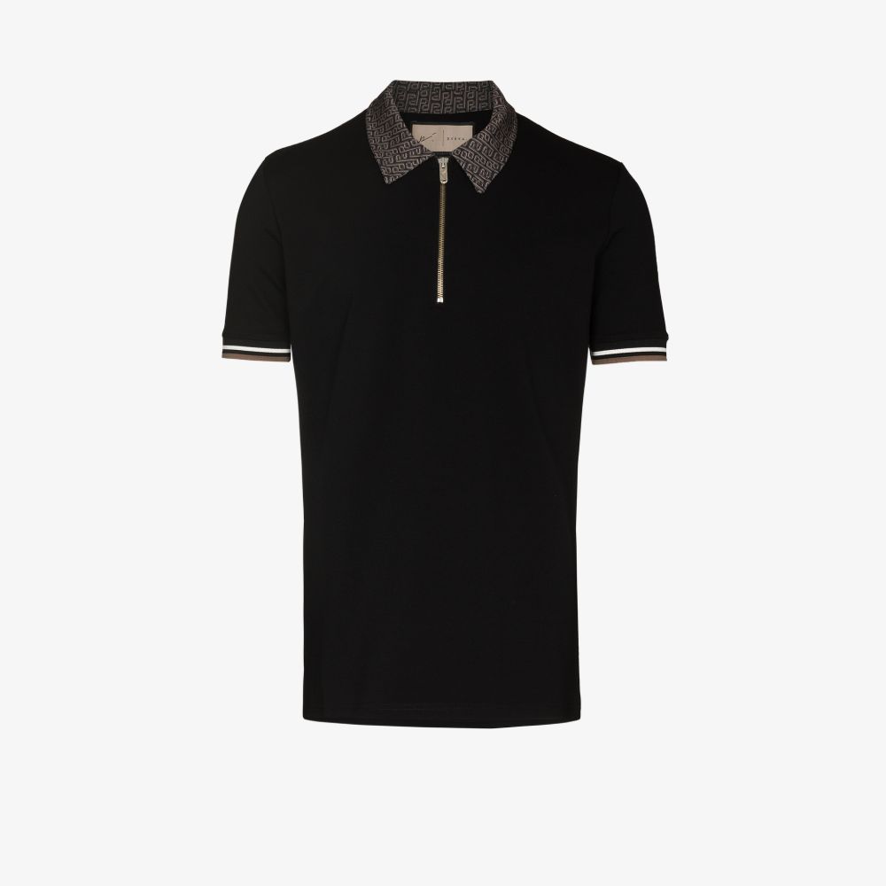 Click to view more detailed imagery on our partner's website Prevu Mens Black Sport Half-zip Stretch-jersey Polo Shirt L