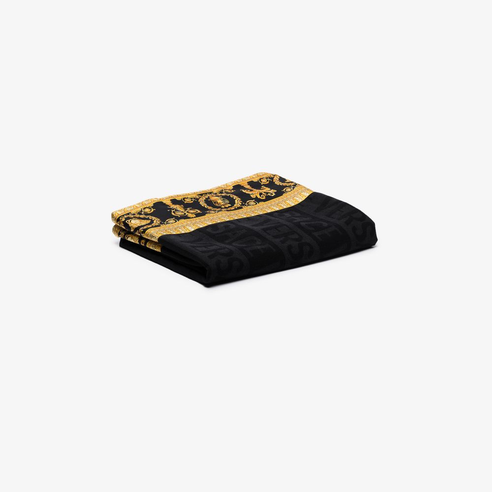 Shop Versace Black I Love Baroque Blanket