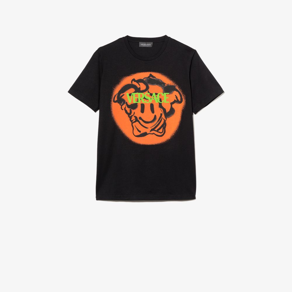 Click to view more detailed imagery on our partner's website Versace Kids' Black Medusa Emoji Print T-shirt
