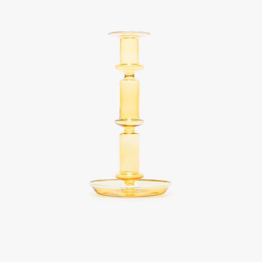 Hay Yellow Flare Glass Candleholder Set In Yellow