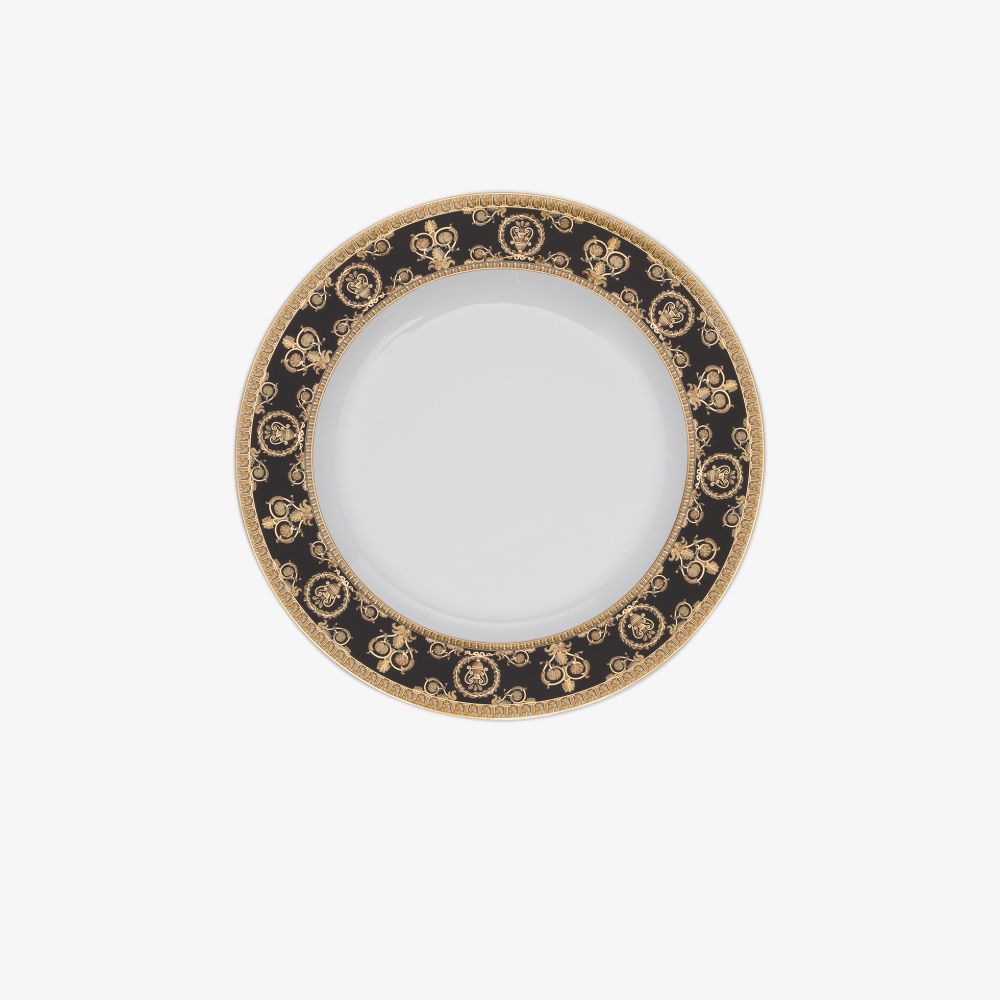 Versace Tableware I Heart Baroque Ceramic Plate (22cm) In Black