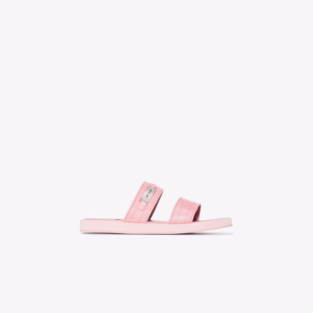 By Far Easy Slip-on Sandals In Leather In Pink