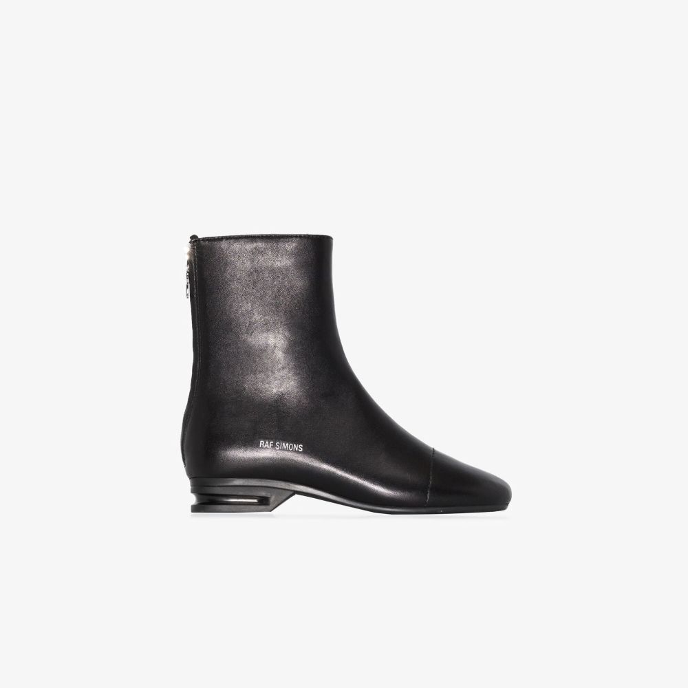 Raf Simons Logo-lettering 35mm Ankle Boots In Black