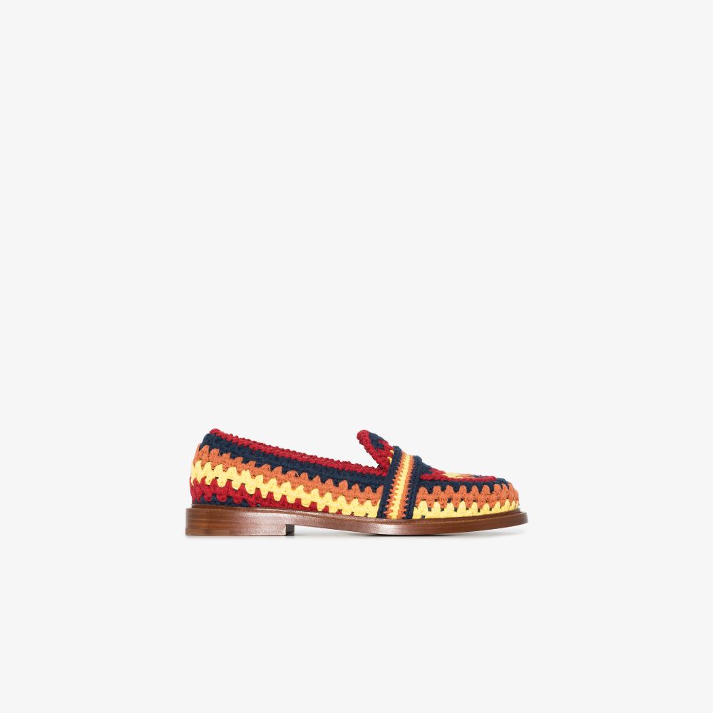 Chloé Multicoloured Kayla Crochet Loafers In Red