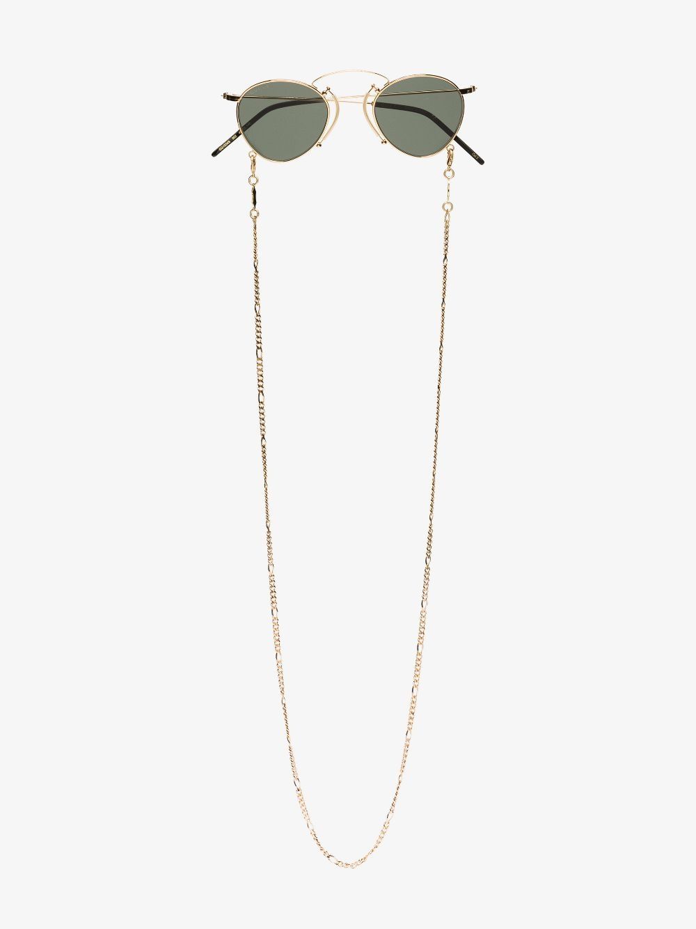 Gold Tone Round Frame Sunglasses