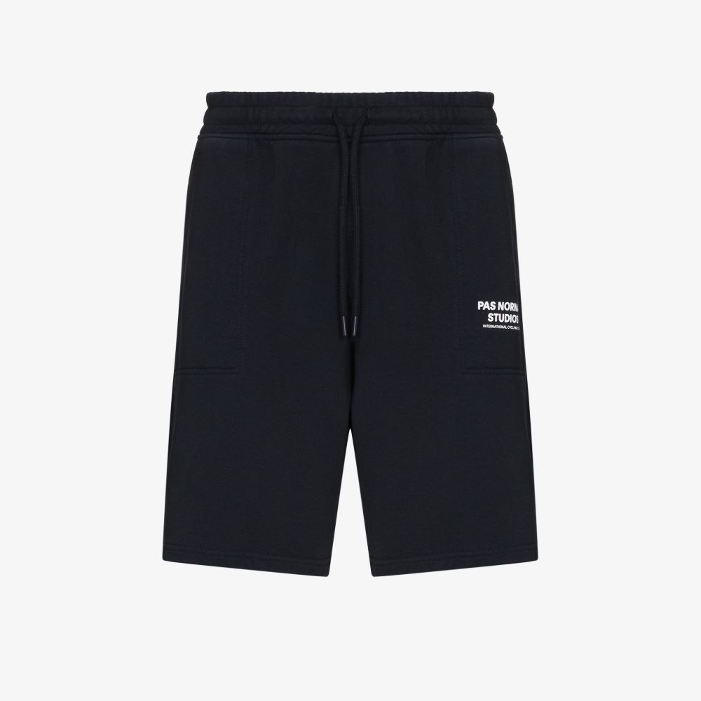 PAS NORMAL STUDIOS NAVY OFF-RACE COTTON SHORTS,NC1978G17523102