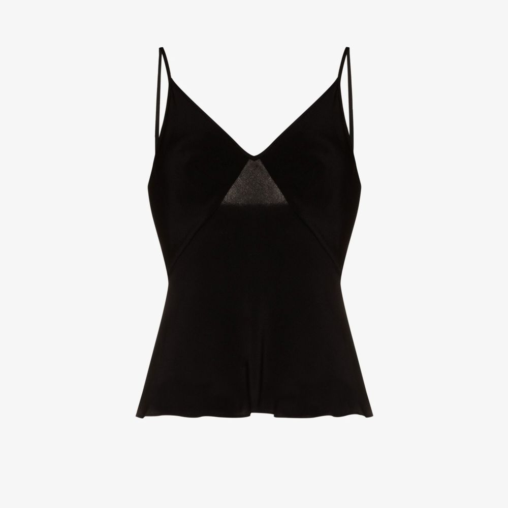 ST. AGNI V-NECK BIAS SILK CAMISOLE TOP - WOMEN'S - SILK,W22027BLK17536228