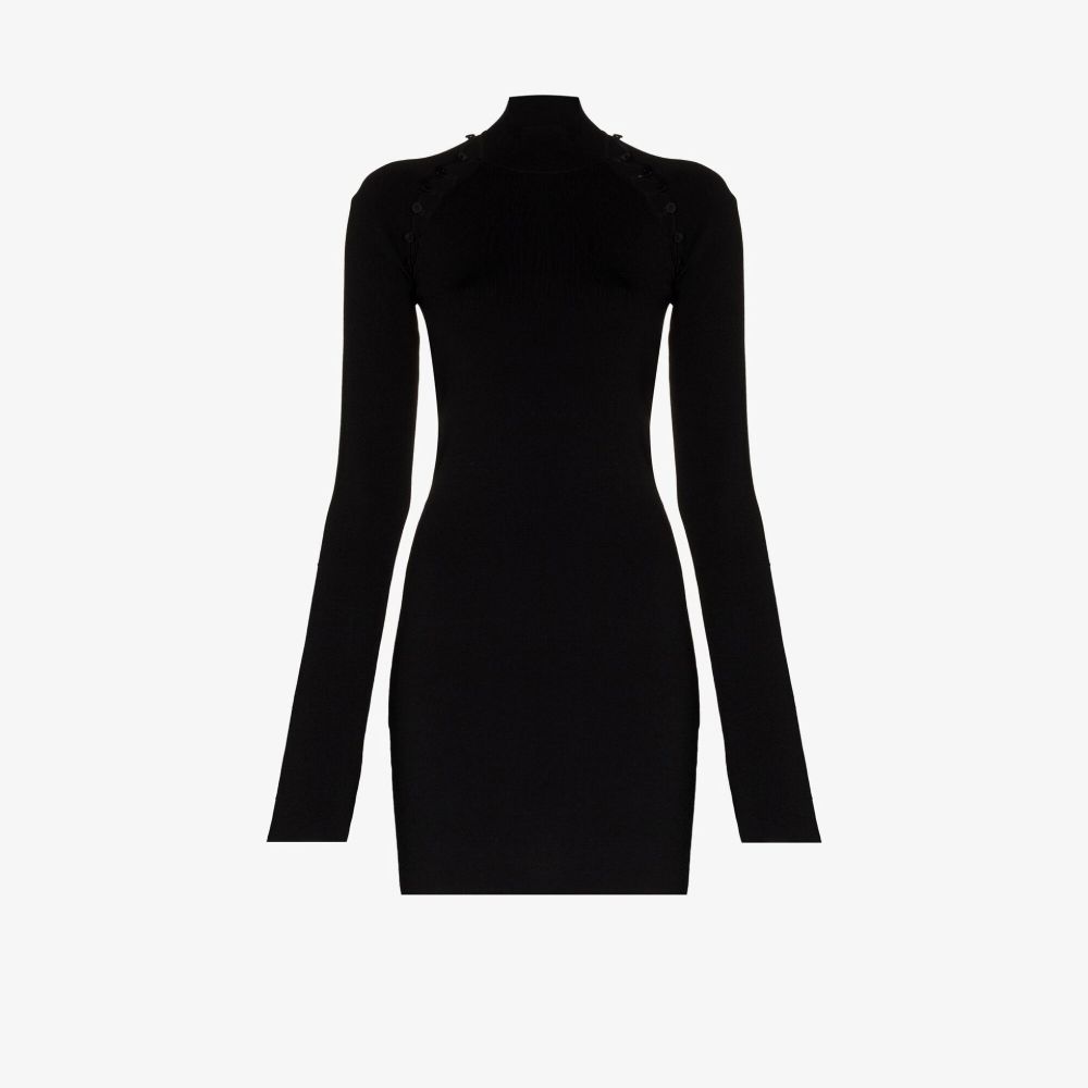 Nanushka Ilona Cutout Stretch-knit Mini Dress In Black