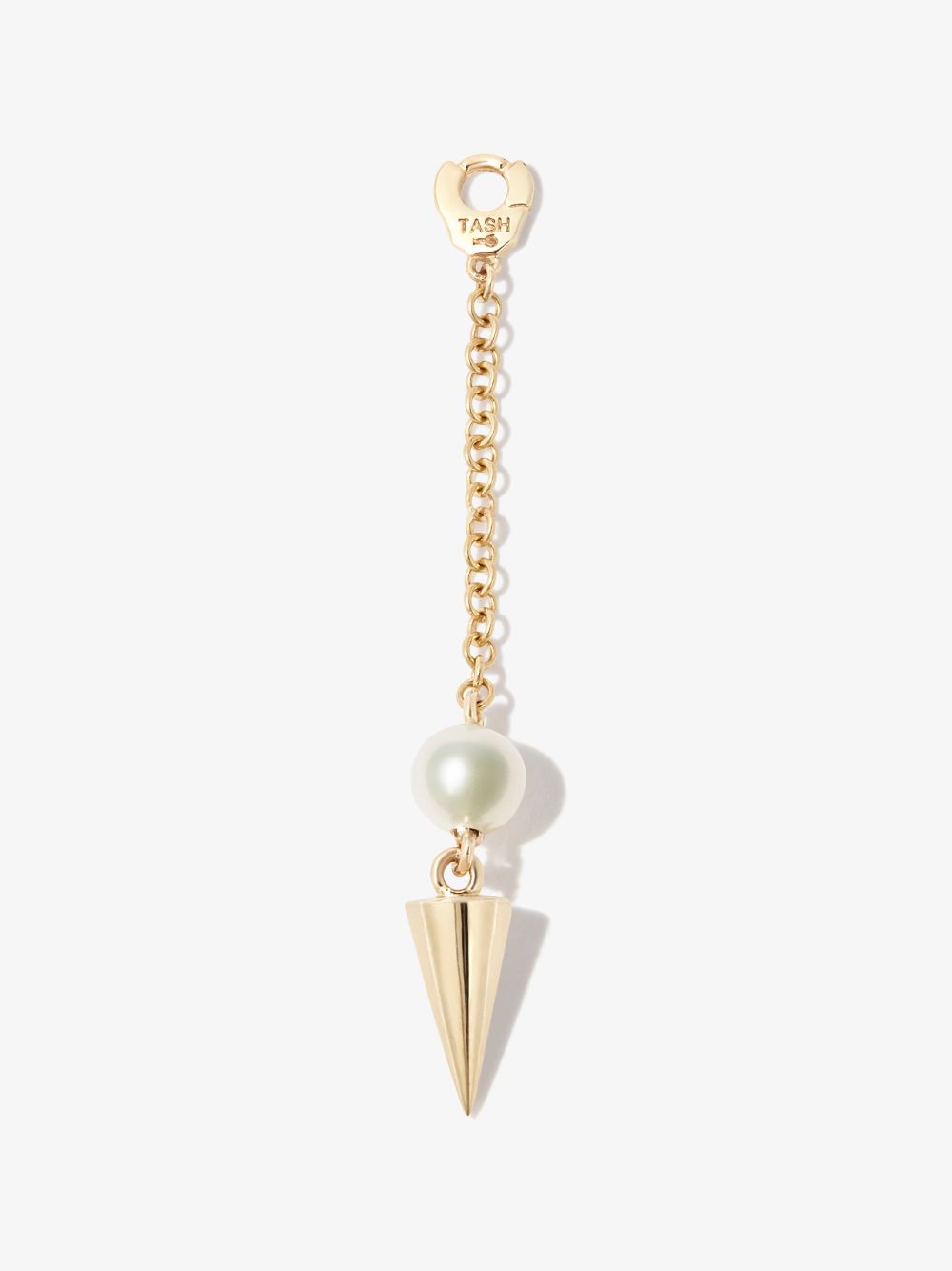 18K Yellow Gold Short Spike Pearl Drop Charm