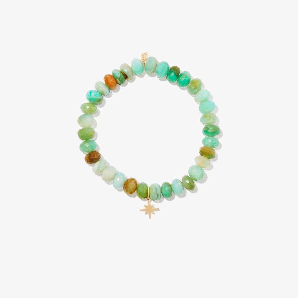 Sydney Evan 14kt Yellow Gold Starburst Opal And Diamond Bracelet In Gold