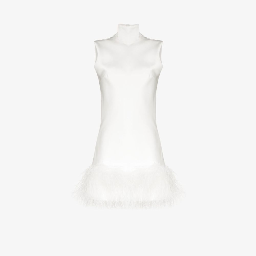 16ARLINGTON UMIKO FEATHER TRIM MINI DRESS D176BRIDALIVRBOAACETATESATIN17848265