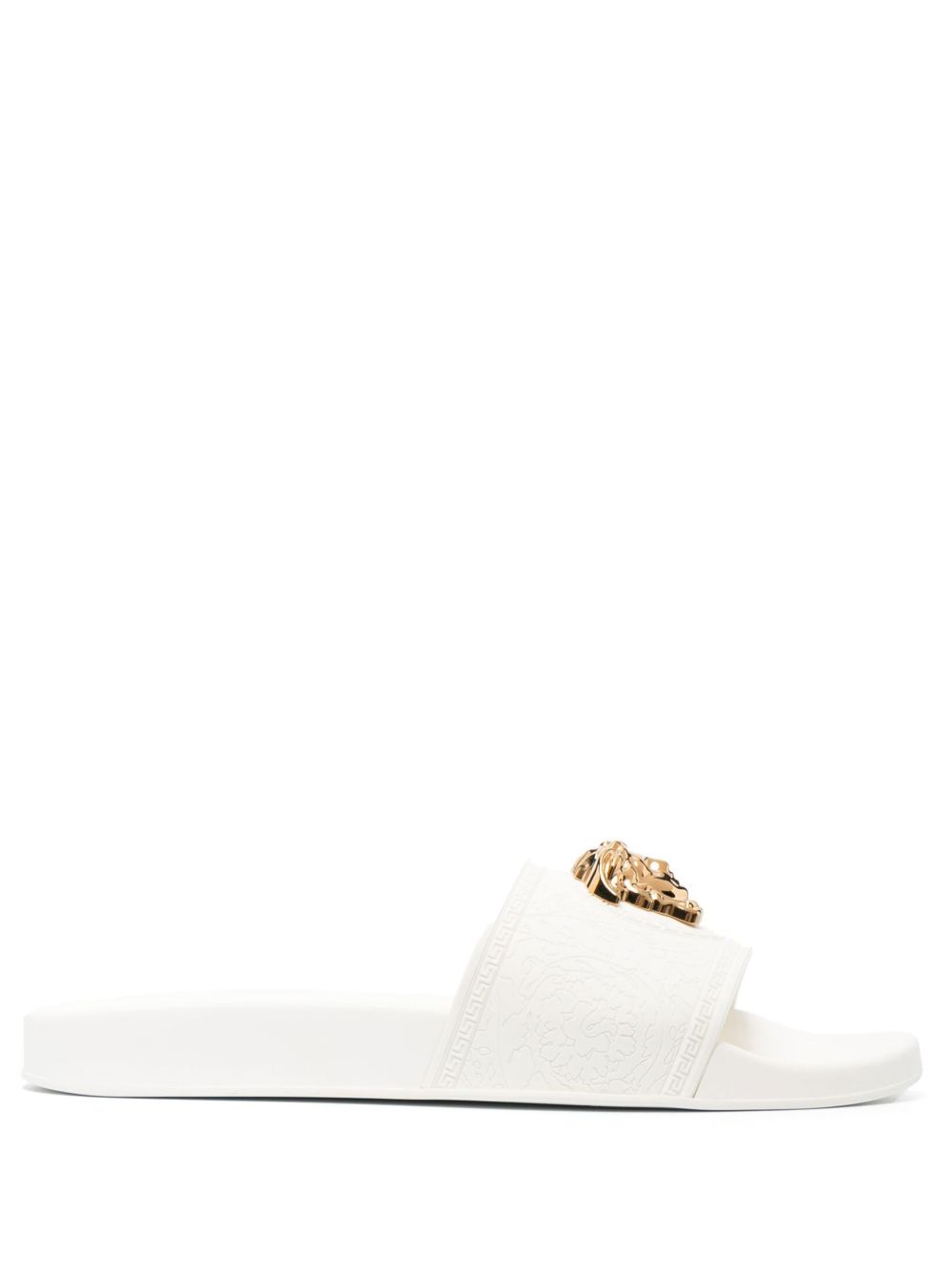Versace White Palazzo Rubber Slides