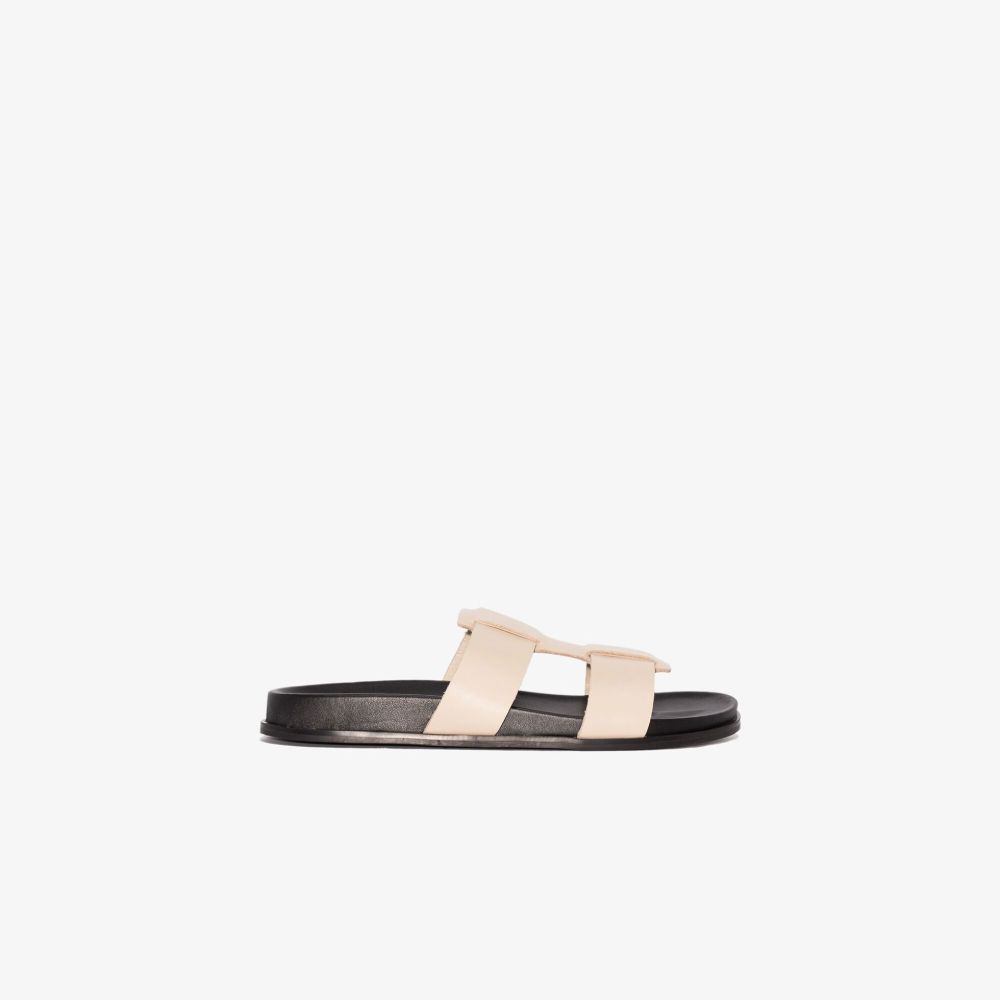 ST. AGNI NEUTRAL AXEL LEATHER SANDALS,GioAxelSandal18325255