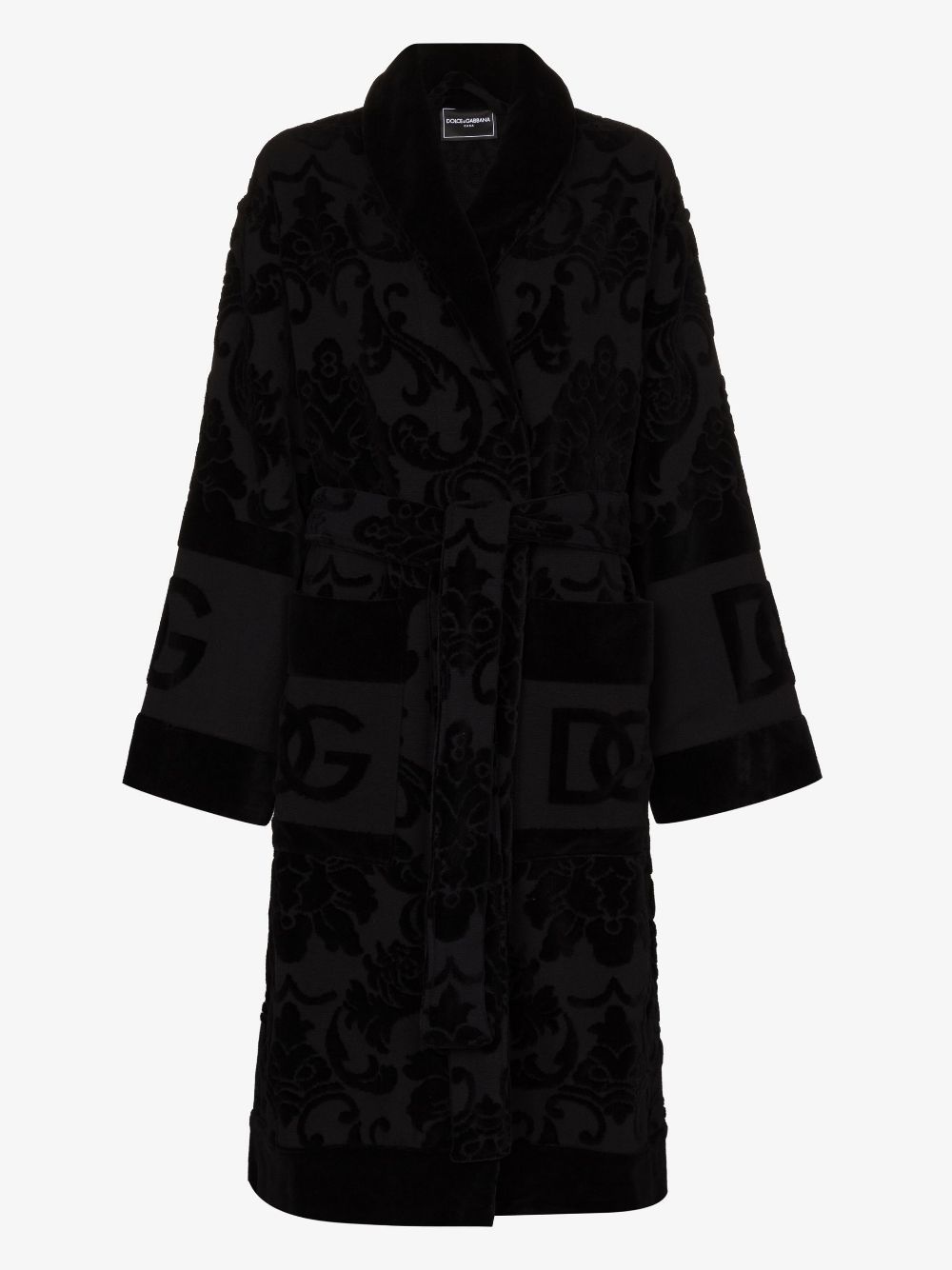 Black Barocco Cotton Robe