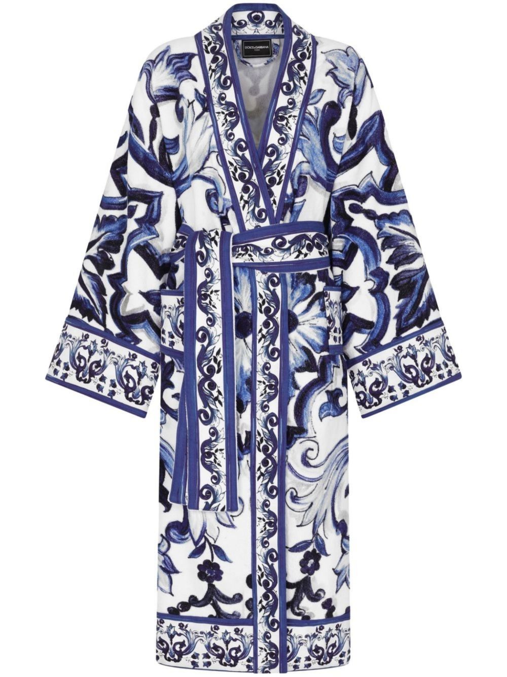 Blue Majolica Cotton Robe